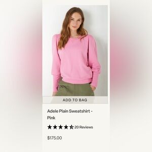 WYSE Adele plain Pink Puff Sleeve Sweatshirt